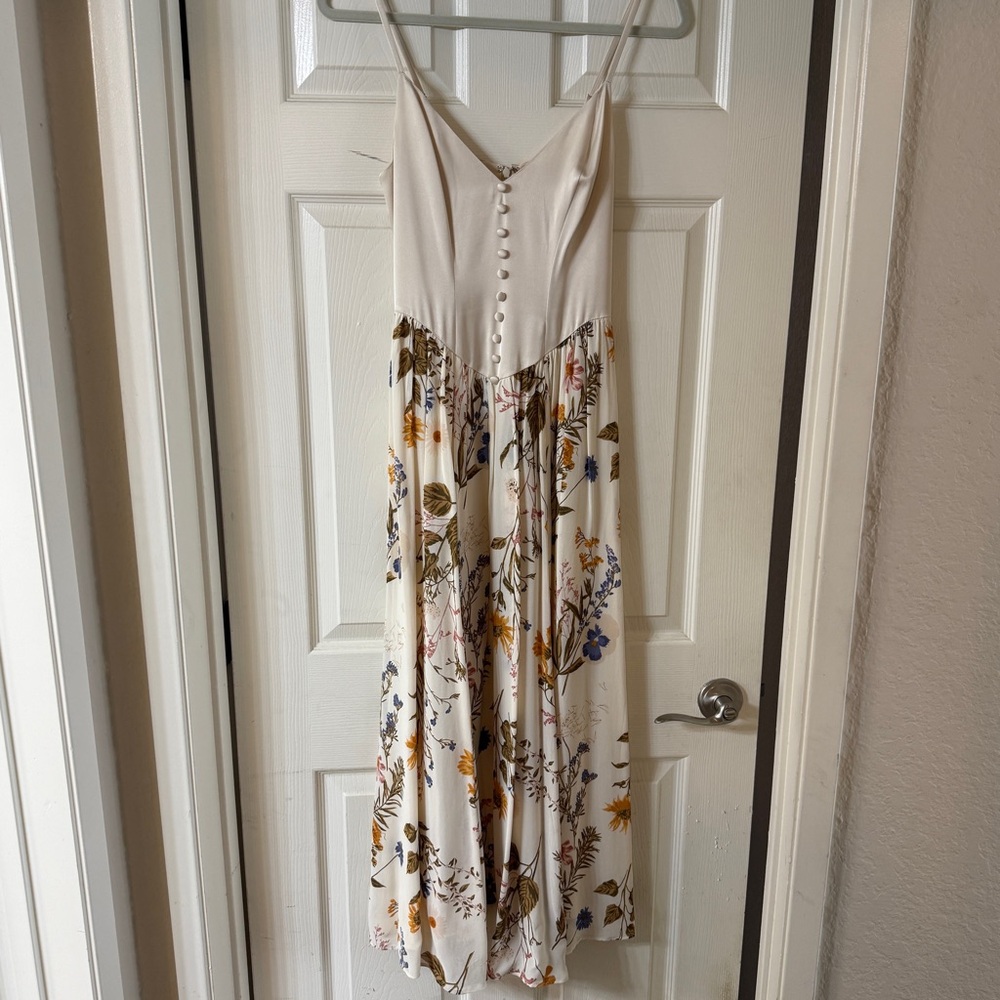 Reformation Cream Floral Maxi Dress